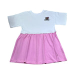 Moschino Abito Bicolore Mezza Manica per Bambina HDV0HR BIANCO/ROSA MOSCHINO 