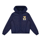 Moschino Giubbino Tinta Unita con Zip E Cappuccio per Bambino HMS04G BLU MOSCHINO 