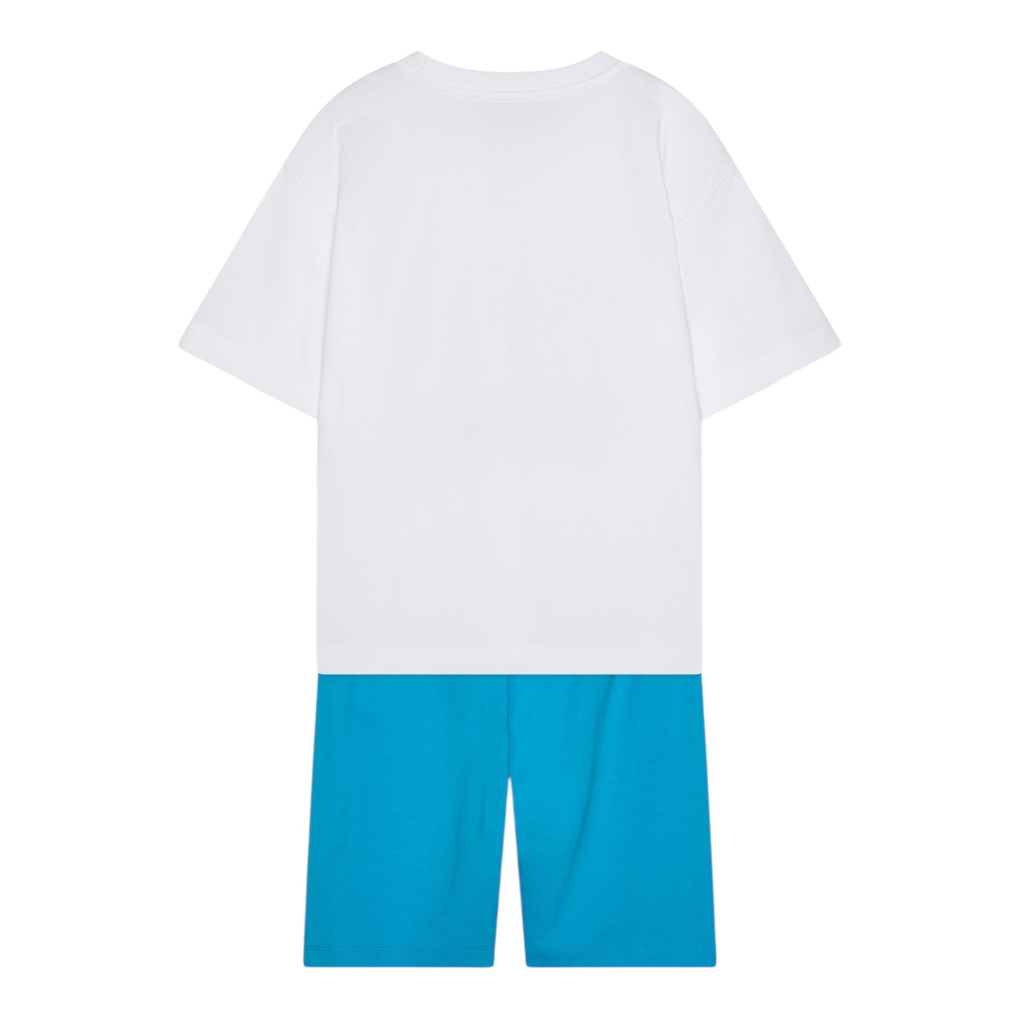 Moschino Completo 2 Pezzi T-Shirt-Bermuda Bicolore per Bambino HUG00QX BIANCO/AZZURRO MOSCHINO 