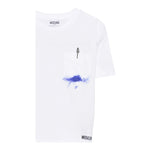 Moschino T-Shirt Girocollo Tinta Unita con Taschino per Bambino HUM055 BIANCO MOSCHINO 