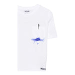 Moschino T-Shirt Girocollo Tinta Unita con Taschino per Bambino HUM055X BIANCO MOSCHINO 