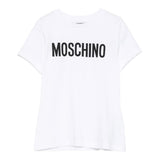 Moschino T-Shirt Girocollo Tinta Unita con Stampa per Bambino HUM05C BIANCO MOSCHINO 