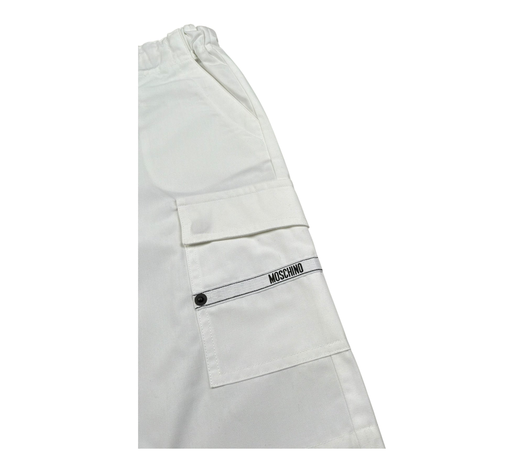 Moschino Bermuda Tinta Unita con Elastico In Vita per Bambino HUQ02I BIANCO MOSCHINO 