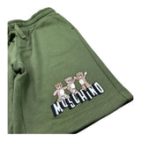 Moschino Bermuda Tinta Unita con Stampa per Bambino HUQ02M VERDE MOSCHINO 