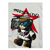 Moschino T-Shirt Girocollo tinta unita Cn Logo Bianco per Bambino HXM04K BIANCO MOSCHINO 