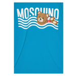 Moschino T-Shirt Girocollo Tinta Unita con Stampa per Bambino HYM04K AZZURRO MOSCHINO 