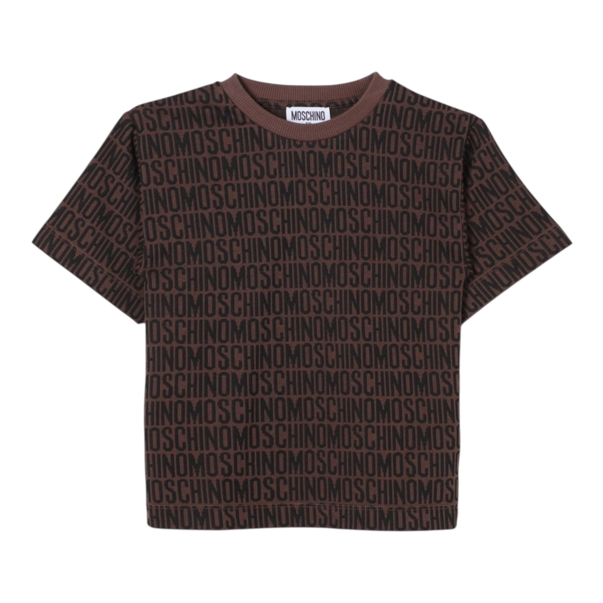 Moschino T-Shirt Girocollo Logata per Neonato M8M032 MARRONE MOSCHINO 