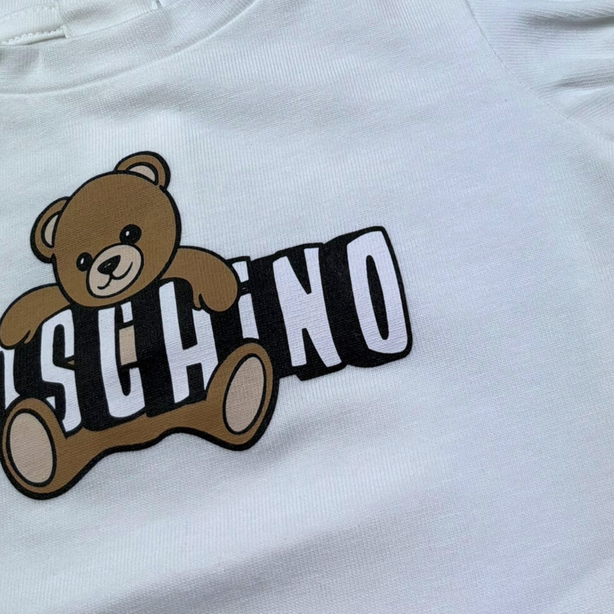 Moschino Completo 2 Pezzi T-Shirt-Short Bicolore per Neonata MBG01O BIANCO/GIALLO MOSCHINO 