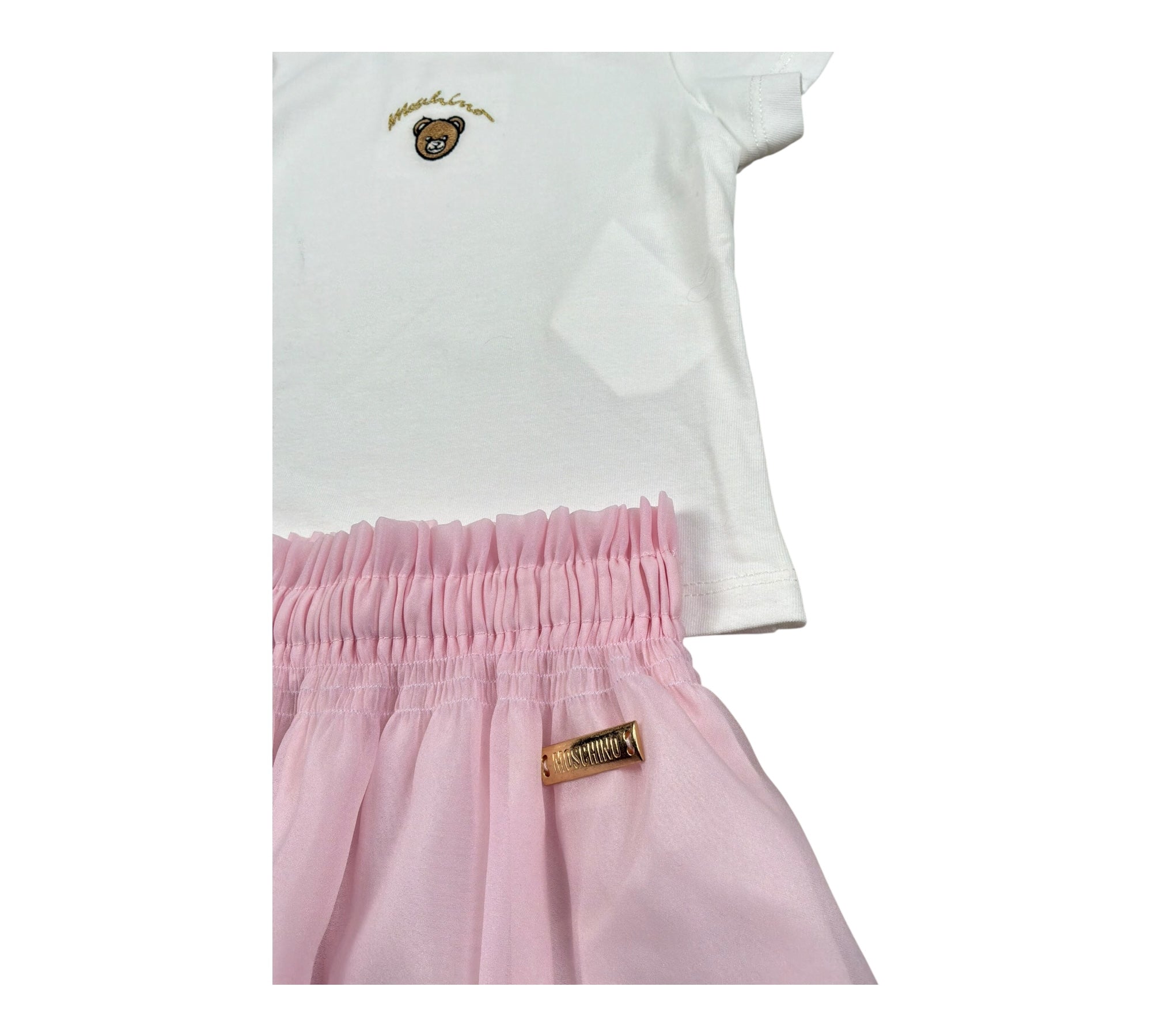 Moschino Completo 2 T-Shirt-Gonne per Neonata MDG01S BIANCO/ROSA MOSCHINO 