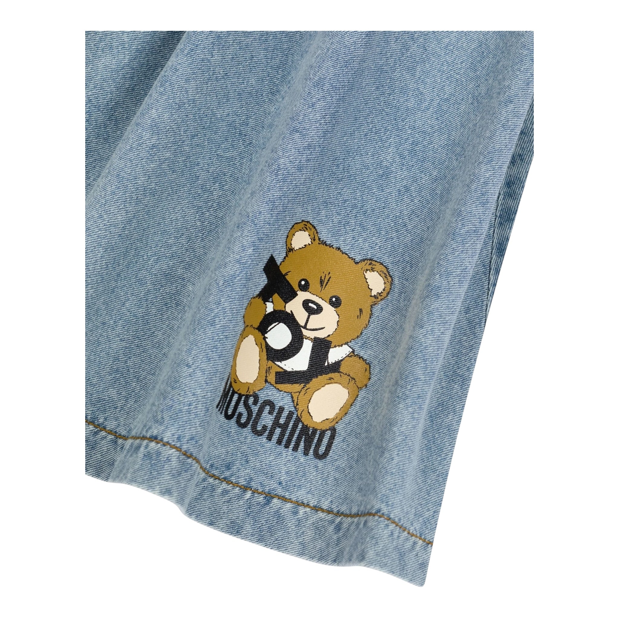 Moschino Gonna Tinta Unita In Denim per Bambina MDJ03L AZZURRO MOSCHINO 