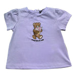 Moschino T-Shirt Girocollo Tinta Unita con Stampa per Neonata MDM03N LILLA MOSCHINO 