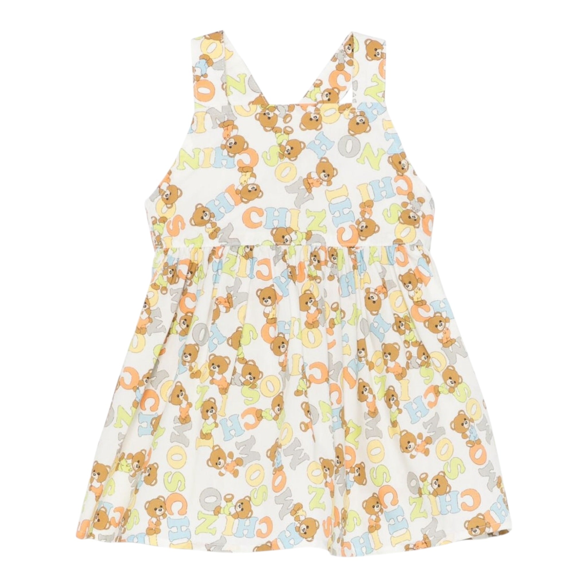 Moschino Abito Tinta Unita con Stampa per Neonata MDV0C1N BIANCO MOSCHINO 