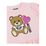 Moschino Abito Tinta Unita con Stampa per Neonata MDV0C7X ROSA MOSCHINO 