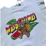 Moschino Abito Mezza Manica Tinta Unita con Fantasia per Neonata MDV0D7 BIANCO MOSCHINO 