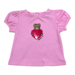 Moschino T-Shirt Girocollo Tinta Unita con Stampa per Neonata MLM02B ROSA MOSCHINO 