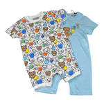 Moschino Set 2 Pezzi Pagliaccetto Bicolore per Neonato MMY07H AZZURRO MOSCHINO 