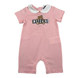 Moschino Pagliaccetto Mezza Manica Tinta Unita con Colletto per Neonata MNY03YA ROSA MOSCHINO 