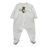 Moschino set Tutina Manica Lunga Tinta Unita con Logo-bavetta per Neonato MOY05L PANNA MOSCHINO 