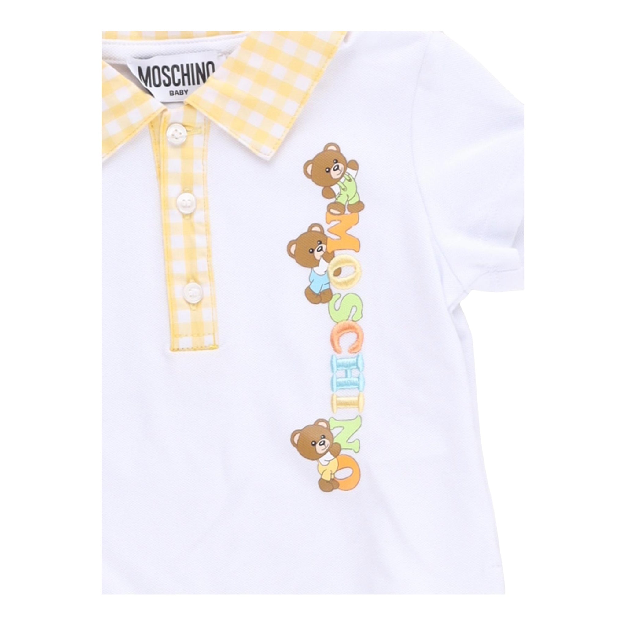 Moschino Cmpleto 2 Pezzi Bermuda-Polo per Neonato MUG01AXN BIANCO MOSCHINO 