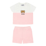 Moschino Completo 2 Pezzi T-Shirt-Bermuda Bicolore per Neonata MUG01FA ROSA MOSCHINO 