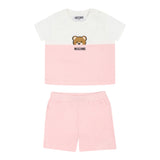 Moschino Completo 2 Pezzi T-Shirt-Bermuda Bicolore per Neonata MUG01FA ROSA MOSCHINO 