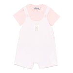 Moschino Completo 2 Pezzi T-Shirt-Salopette per Neonata MUG01L ROSA MOSCHINO 