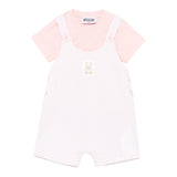 Moschino Completo 2 Pezzi T-Shirt-Salopette per Neonata MUG01L ROSA MOSCHINO 
