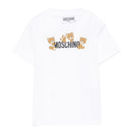 Moschino T-Shirt Girocollo Tinta Unita con Orso per Bambino MUM04A BIANCO MOSCHINO 