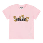 Moschino T-Shirt Girocollo Tinta Unita con Orso per Neonata MUM04AX ROSA MOSCHINO 