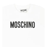 Moschino T-Shirt Girocollo Tinta Unita con Stampe In Contrasto per Neonato MUM04FX BIANCO MOSCHINO 