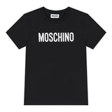 Moschino T-Shirt Girocollo Tinta Unita con Stampe In Contrasto per Neonato MUM04FX NERO MOSCHINO 