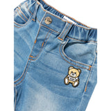 Moschino Jeans tinta unita con Elastico In Vita Azzurro per Neonato MUP05FXX AZZURRO MOSCHINO 