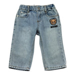 Moschino Jeans Tinta Unita con Elastico In Vita per Neonato MUP05T AZZURRO MOSCHINO 