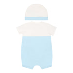 Moschino Set Pagliaccetto-Cappello Bicolore per Neonato MUY07EM BIANCO/AZZURRO MOSCHINO 