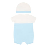 Moschino Set Pagliaccetto-Cappello Bicolore per Neonato MUY07EM BIANCO/AZZURRO MOSCHINO 