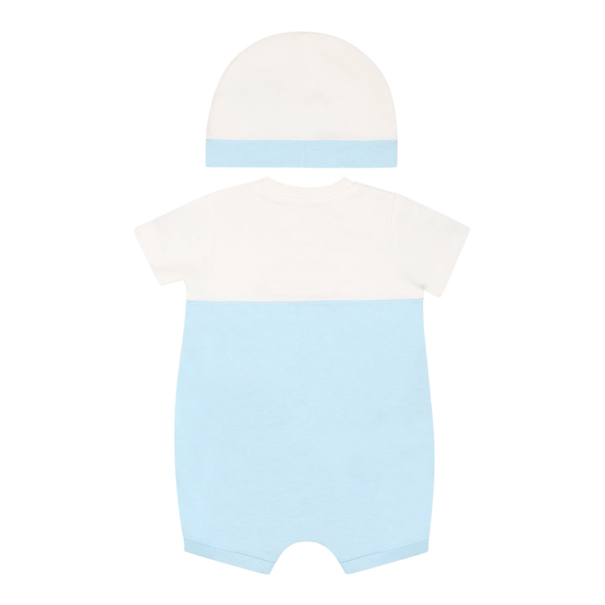 Moschino Set Pagliaccetto-Cappello Bicolore per Neonato MUY07EM BIANCO/AZZURRO MOSCHINO 