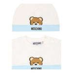 Moschino Set Pagliaccetto-Cappello Bicolore per Neonato MUY07EM BIANCO/AZZURRO MOSCHINO 