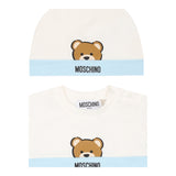 Moschino Set Pagliaccetto-Cappello Bicolore per Neonato MUY07EM BIANCO/AZZURRO MOSCHINO 