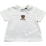 Moschino T-Shirt Girocollo Tinta Unita con Logo per Neonato MYM047 BIANCO MOSCHINO 