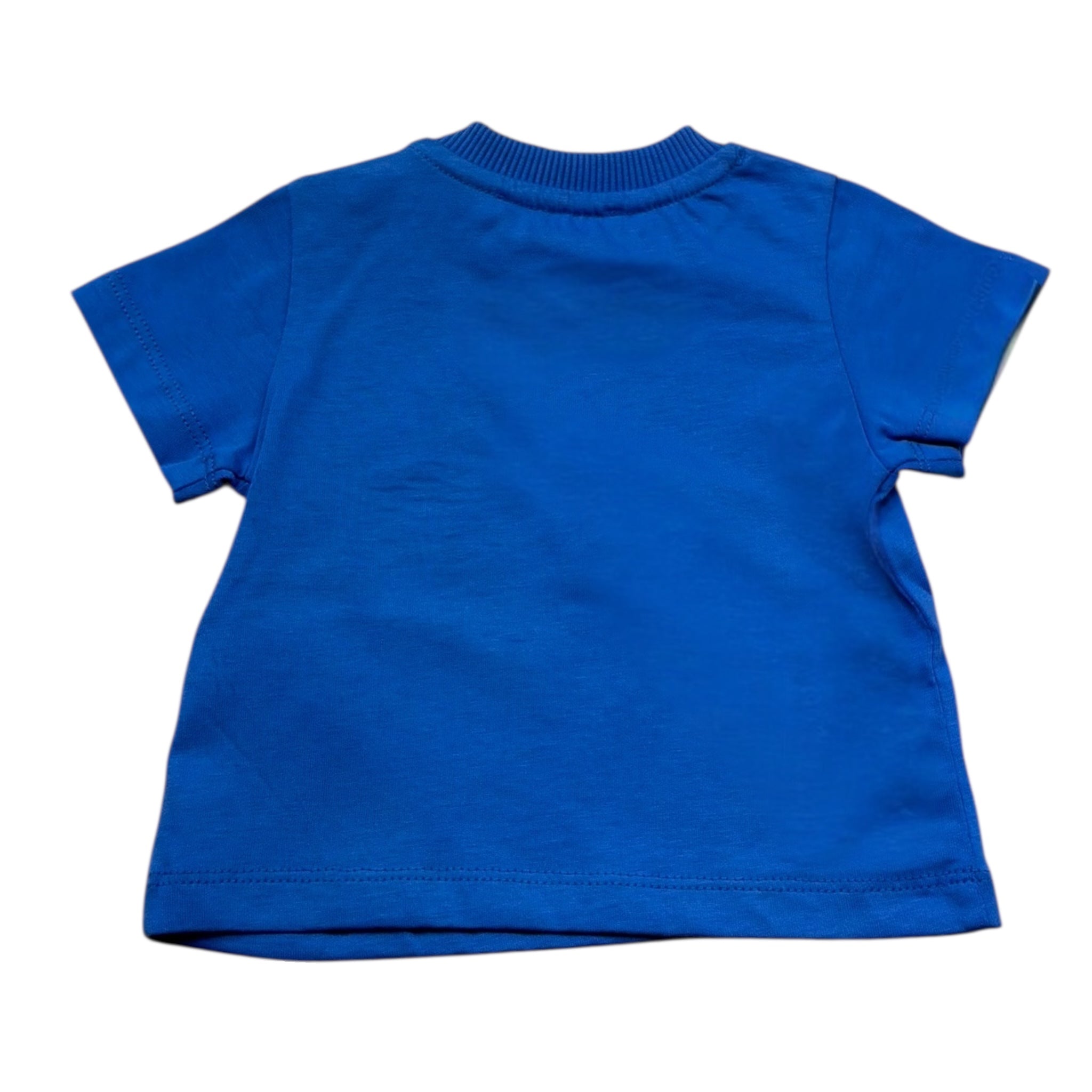 Moschino T-Shirt Girocollo Tinta Unita con Stampa per Neonata MZM047 BLU MOSCHINO 