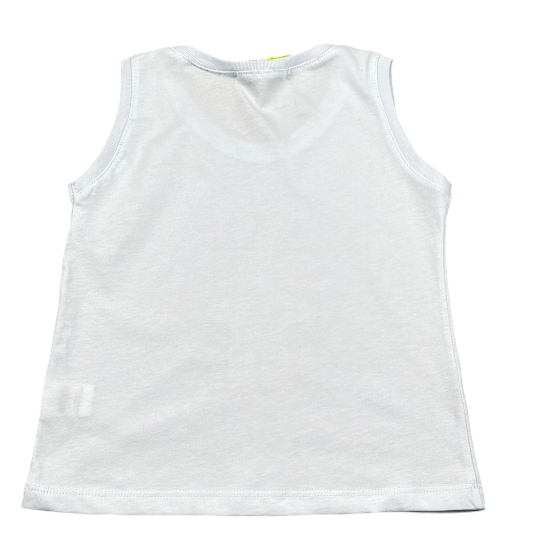 Mousse Canotta Tinta Unita con Stampa per Neonato DINOBEACHHN BIANCO MOUSSE 