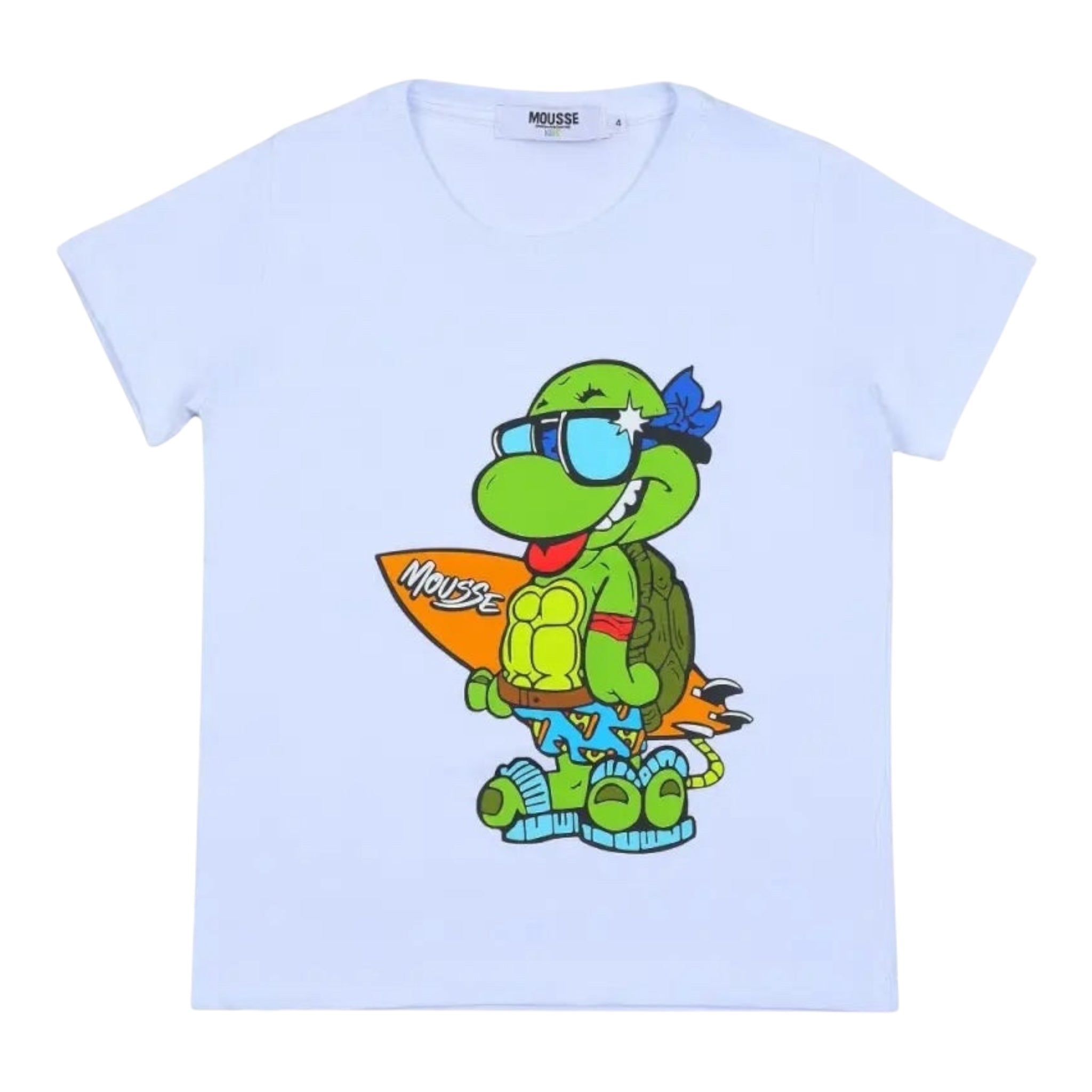 Mousse T-Shirt Girocollo con Stampa per Bambino NINJASURFT BIANCO MOUSSE 