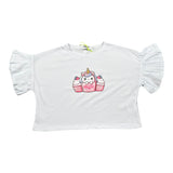 Mousse T-Shirt Girocollo Tinta Unita con Stampa per Neonata UNILEOON BIANCO MOUSSE 