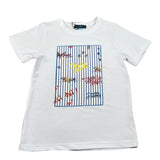 Move T-Shirt Tinta Unita Girocollo con Stampa per Bambino PRINTB BIANCO MOVE 