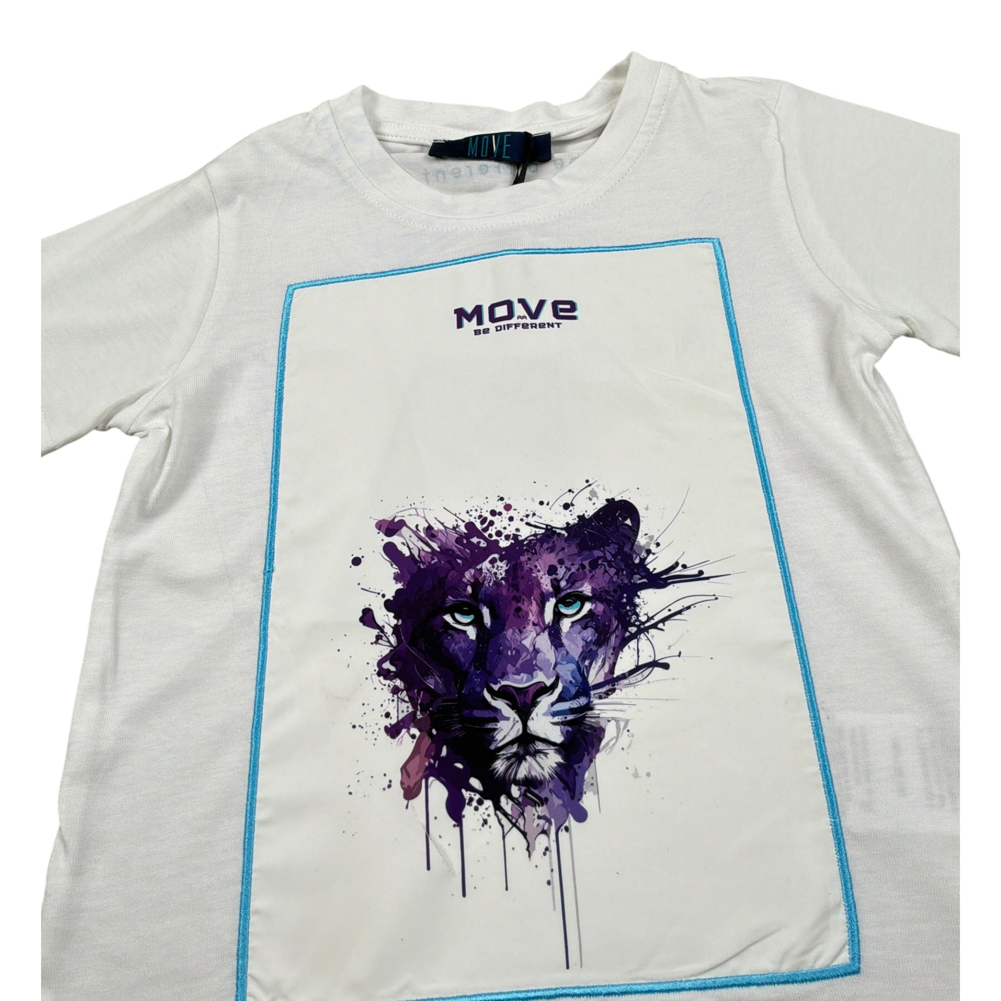 Move T-Shirt Girocollo tinta unita con Stampe Bianco per Neonato TSPRINT BIANCO MOVE 