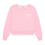 N°21 Maglia Girocollo Tinta Unita con Stampa per Bambina N2101W ROSA N°21 