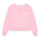 N°21 Maglia Girocollo Tinta Unita con Stampa per Bambina N2101W ROSA N°21 