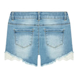 Name It Short In Denim tinta unita con Ricami Azzurro per Bambina 13197440 AZZURRO NAME IT 