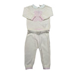 Nanan Completo 2 Pezzi Maglia-Pantalone Tinta Unita per Neonata E2401301R PANNA NANAN 