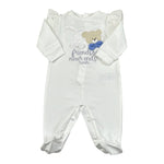 Nanan Tutina tinta unita con Ricami Bianco per Neonata E24418 BIANCO NANAN 